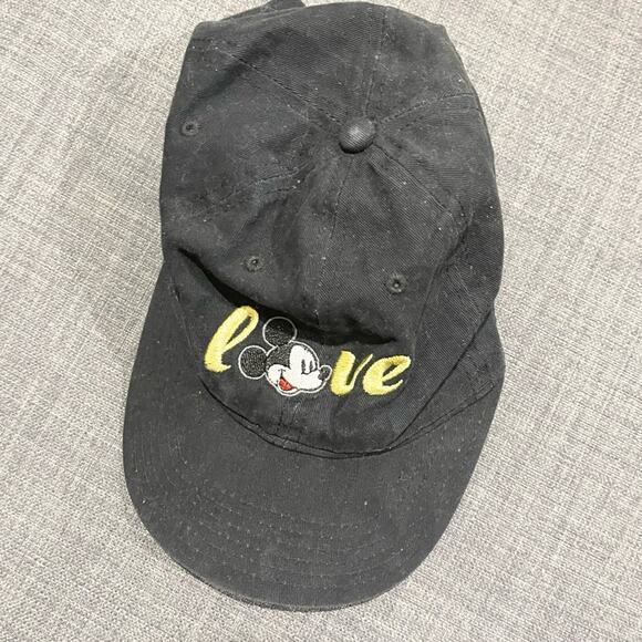 Disney Mickey Mouse Black Baseball Hat Embroiderd Adults one size - Picture 1 of 6